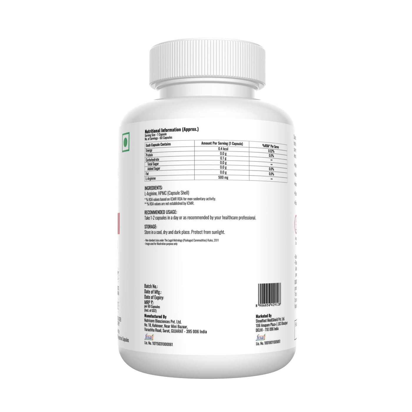 Steadfast Nutrition L- Arginine - Cyclop.in