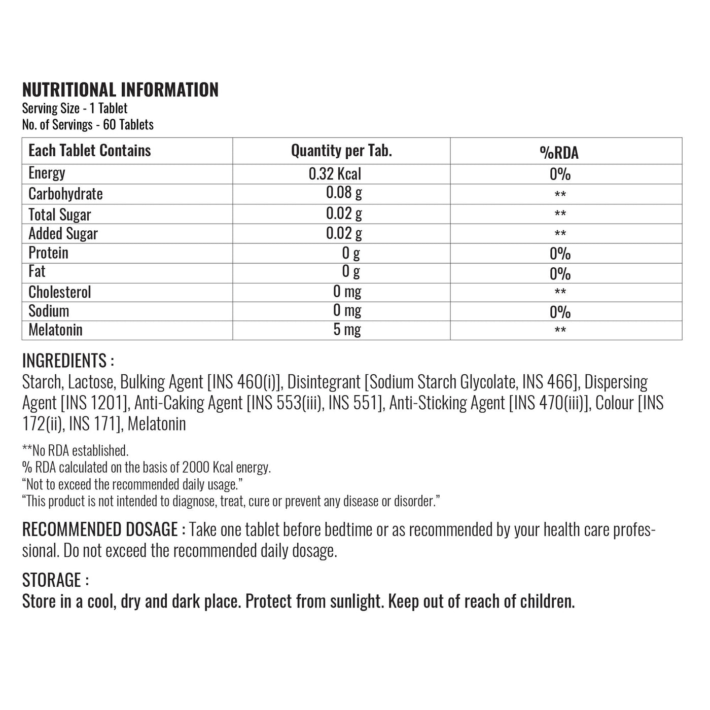 Steadfast Nutrition Melatonin - Cyclop.in