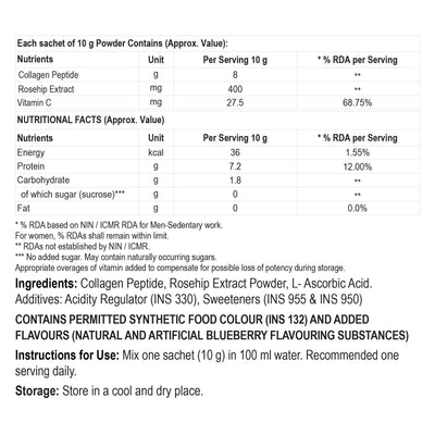 Steadfast Nutrition Collastead Collagen Powder - Blue Berry - Cyclop.in
