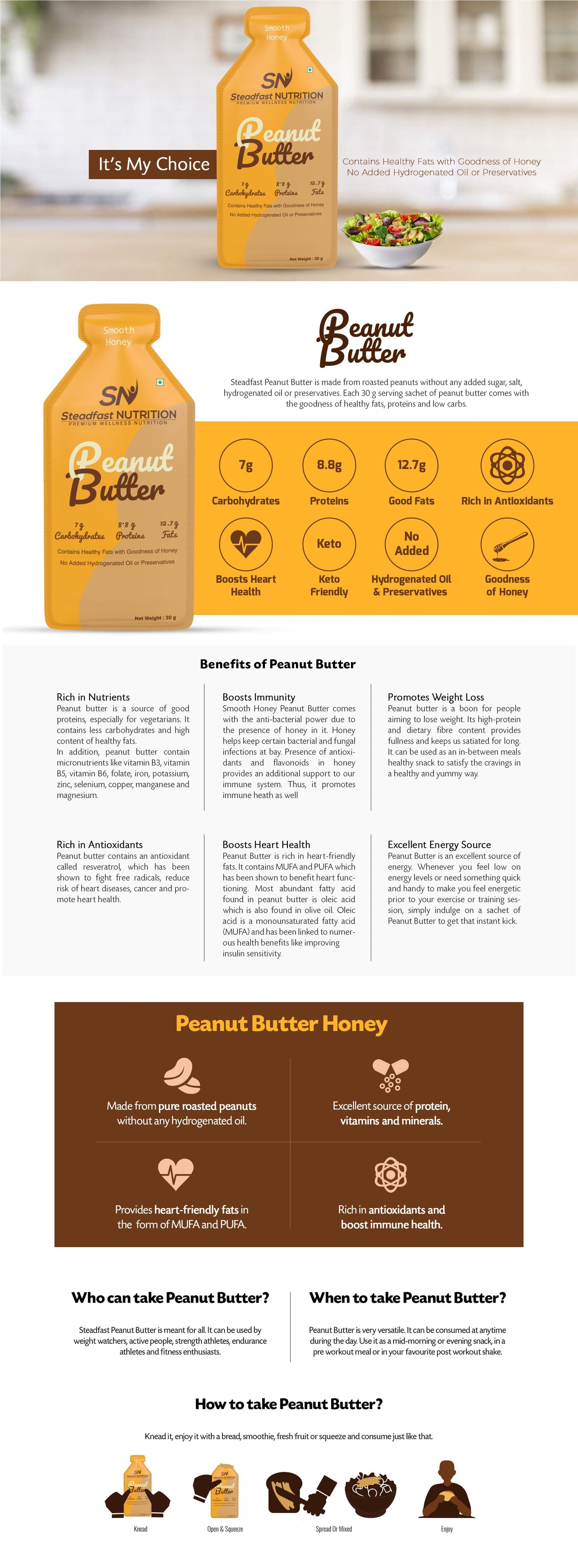 Steadfast Nutrition Honey Peanut Butter - Cyclop.in