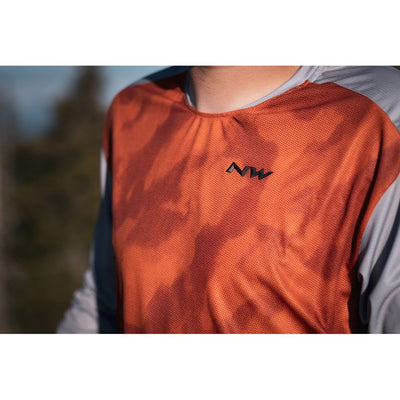 Northwave MTB Edge Jersey Long Sleeve - Dark Gray/Orange - Cyclop.in