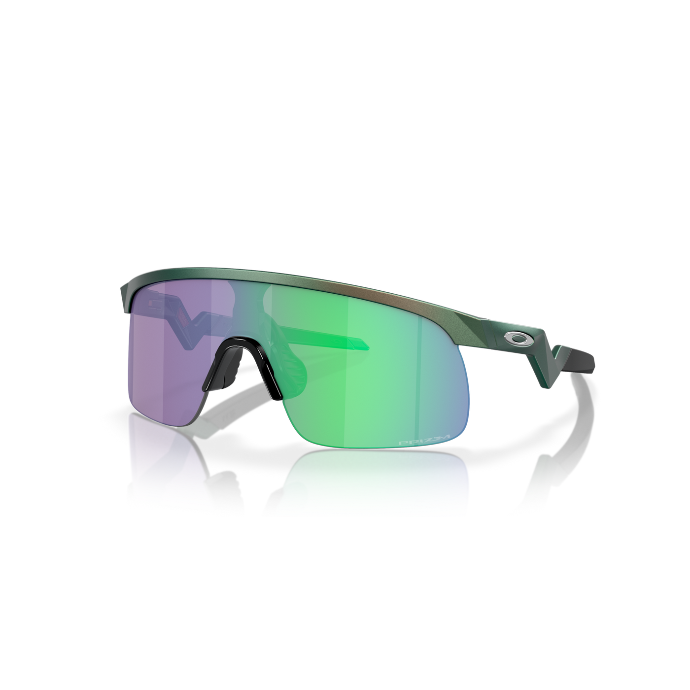 Oakley Resistor Prizm Jade Lenses Matte Silver/Green Colorshift Frame - (Youth Fit) - Cyclop.in