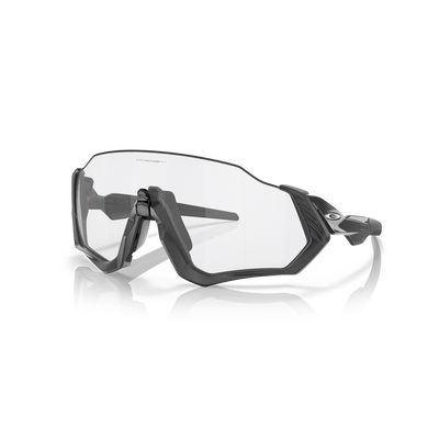 Oakley Flight Jacket Clear to Black Iridium Photochromic Lenses Steel Frame - Cyclop.in