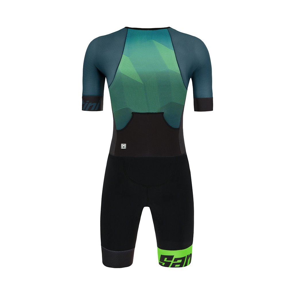 Santini Imago Trisuit Shorts Sleeve - Green - Cyclop.in
