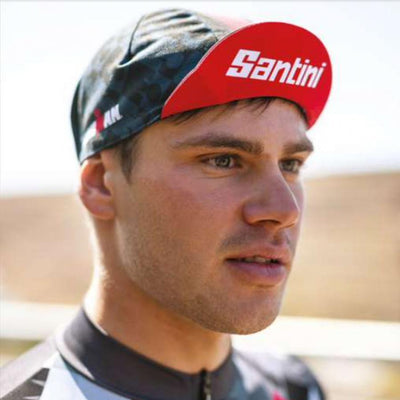 Santini VIS Ironman Cotton Cap (Red) - Cyclop.in