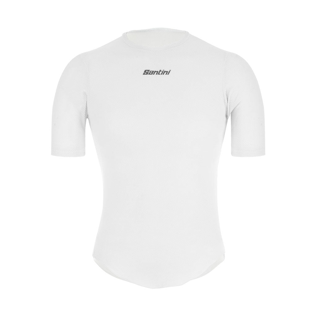 Santini Delta Cooling Short Sleeve Baselayer - White - Cyclop.in