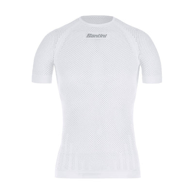 Santini Mesh Short Sleeve Baselayer - White - Cyclop.in