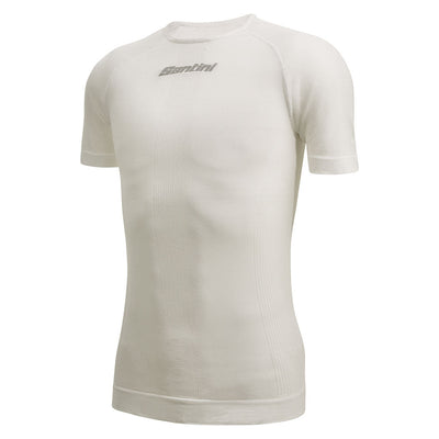 Santini Rete Short Sleeve Baselayer - White - Cyclop.in