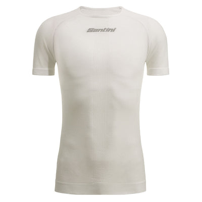 Santini Rete Short Sleeve Baselayer - White - Cyclop.in