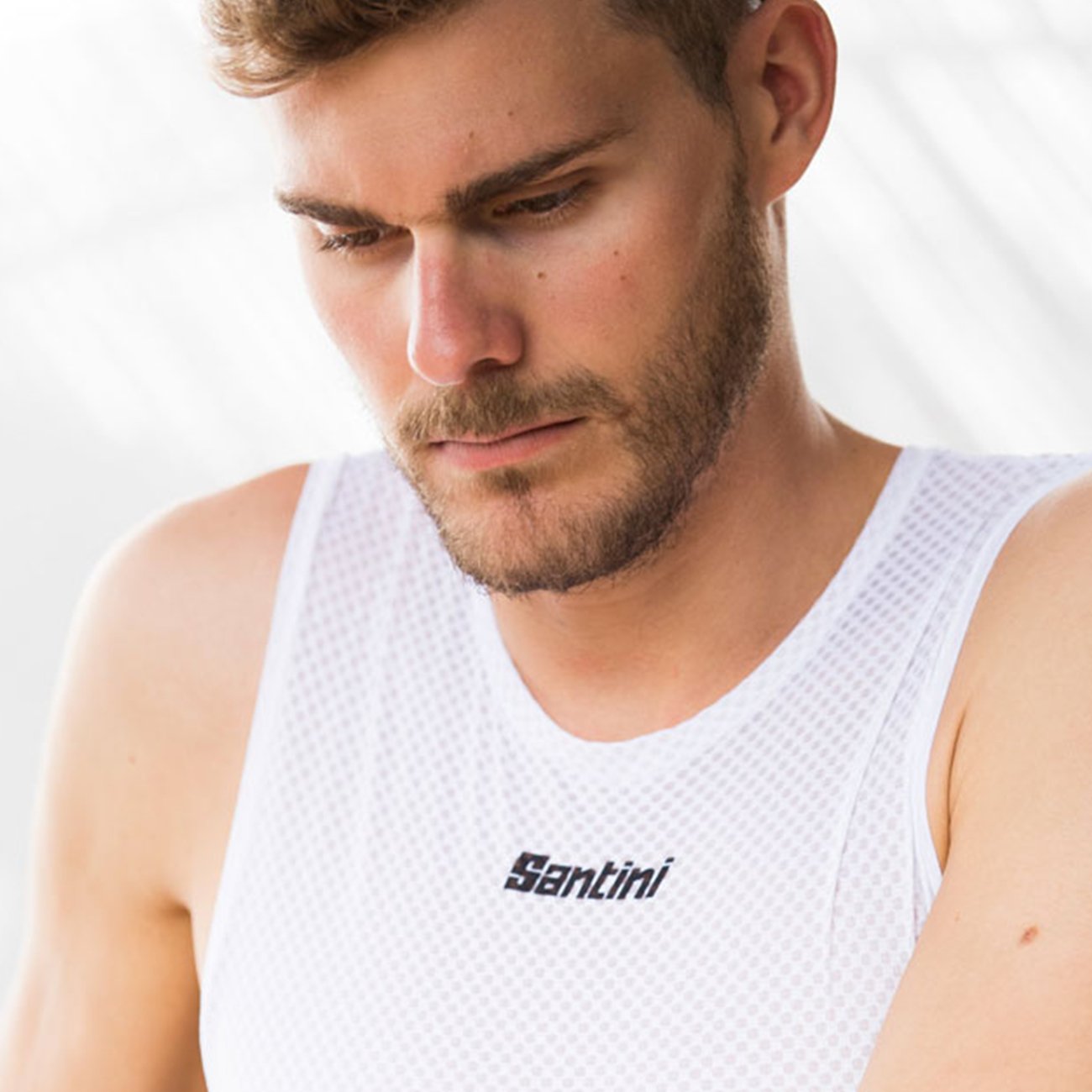 Santini Lieve Base Layer Sleveless (Men/White) - Cyclop.in