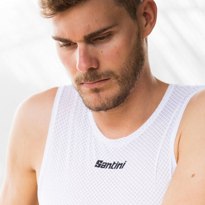Santini Lieve Base Layer Sleveless (Men/White) - Cyclop.in