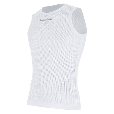 Santini Mesh Sleeveless Baselayer - White - Cyclop.in