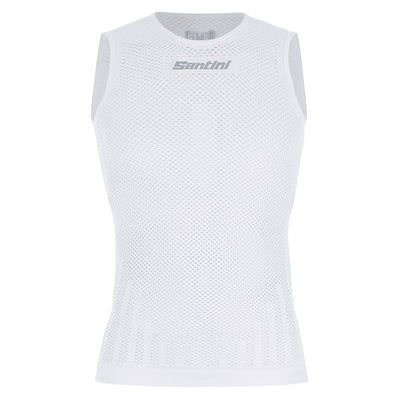 Santini Mesh Sleeveless Baselayer - White - Cyclop.in