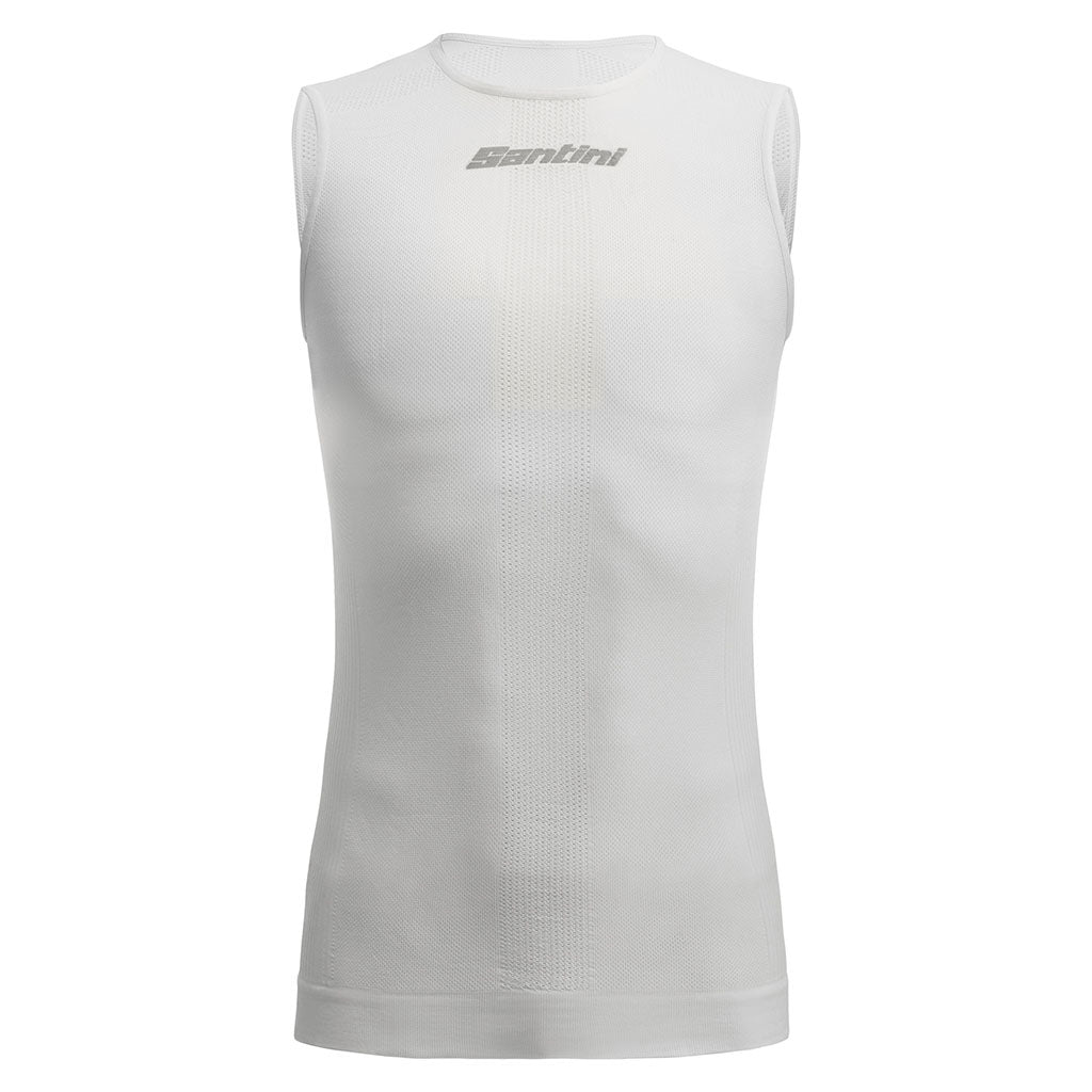 Santini Rete Sleeveless Baselayer - White - Cyclop.in