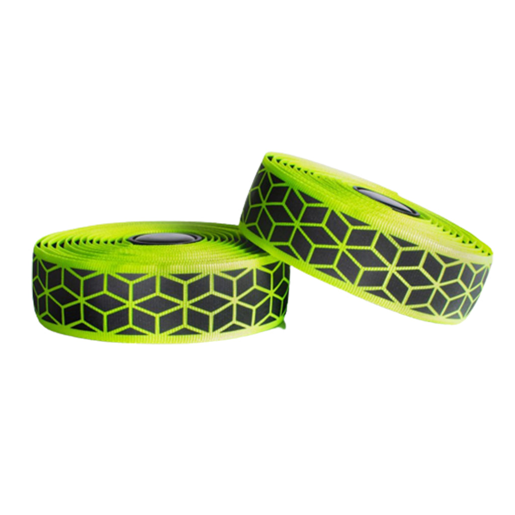 BTP Woven Bartape - Reflective Cube Neon Green - Cyclop.in