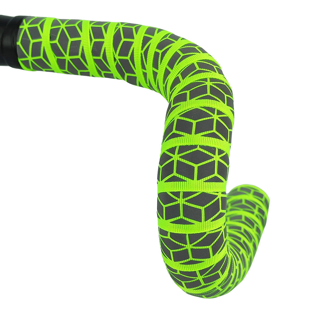 BTP Woven Bartape - Reflective Cube Neon Green - Cyclop.in