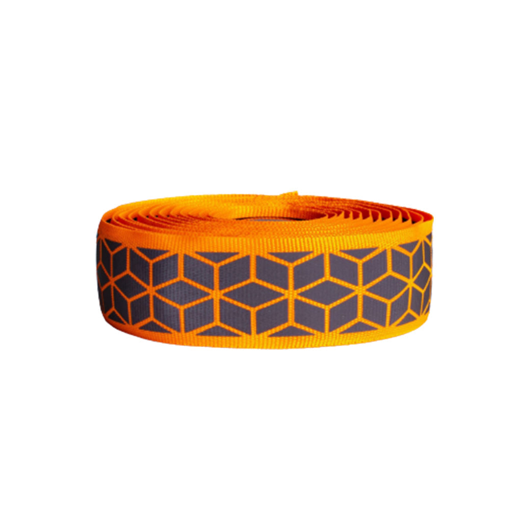 BTP Woven Bartape - Reflective Cube Neon Orange - Cyclop.in