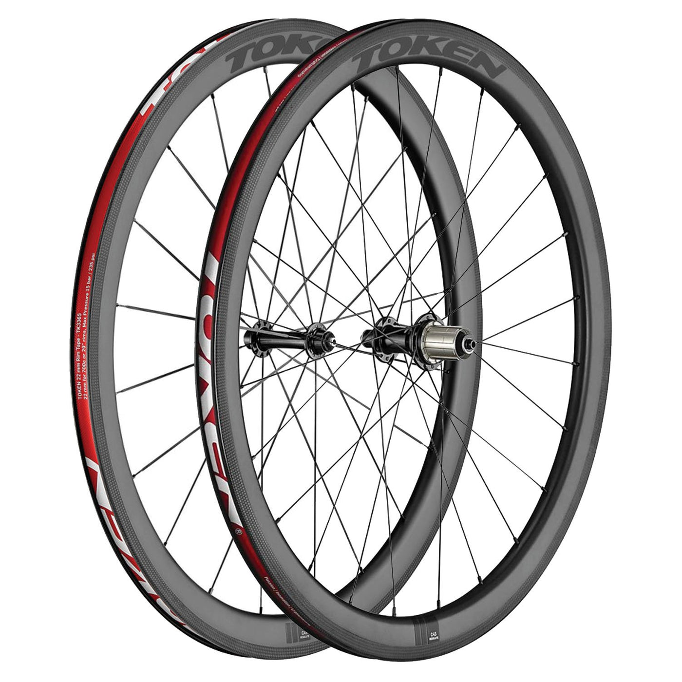 Token Wheel Set Carbon Disc Brake Resolute 45mm 12mm & QR Sram/Shimano - Cyclop.in