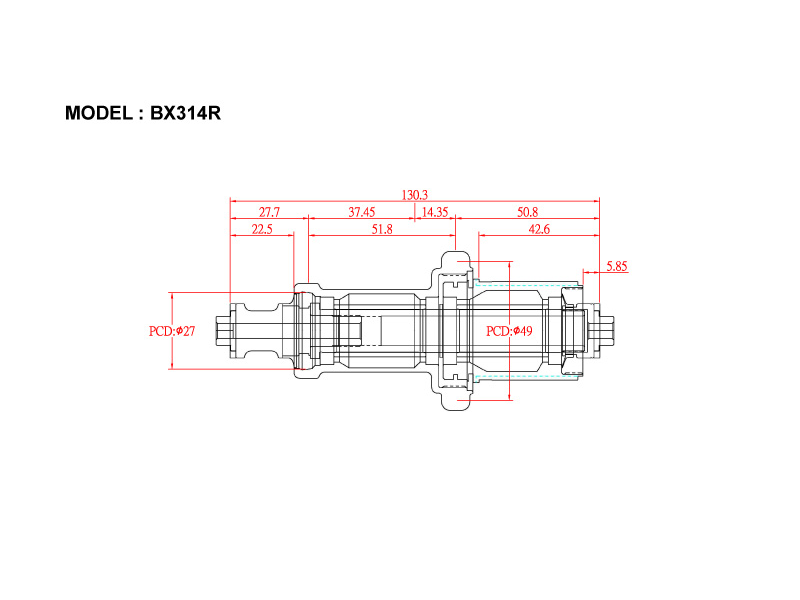 Bitex BX314R Rear Road Hub, Shimano 11s(w/abs) - Cyclop.in