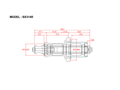 Bitex BX314R Rear Road Hub, Shimano 11s(w/abs) - Cyclop.in