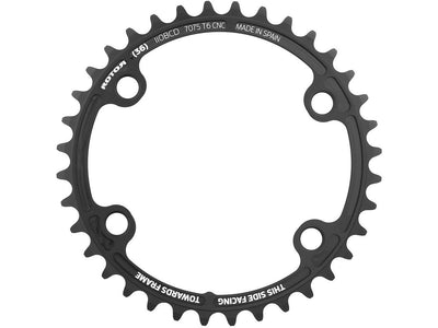 Rotor NOQ 4 Bolt 110 BCD Outer Round Chainring - Black - Cyclop.in