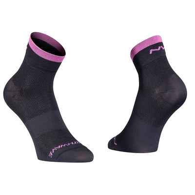 Northwave Origin Mid Socks - Black/Fuchsia - Cyclop.in