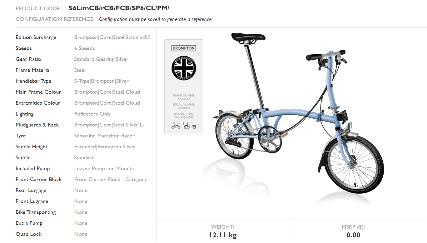 Brompton folded dimensions store