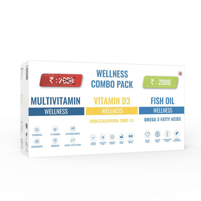 Steadfast Wellness Combo Fish Oil, Multivitamin, D3 - Cyclop.in