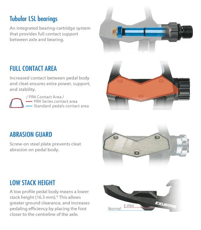 Exustar E PR4ST Thermoplastic Full contact Road Pedals - Cyclop.in