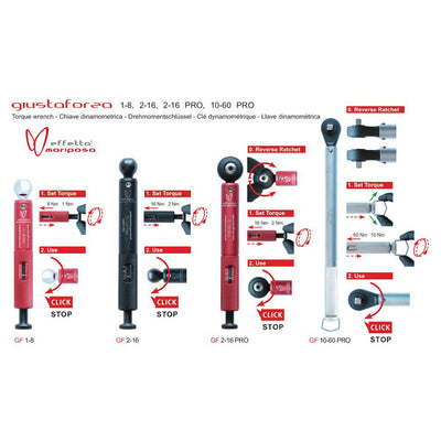 Effetto Mariposa Giustaforza DLX 1-8 Nm Torque Wrench - Red - Cyclop.in