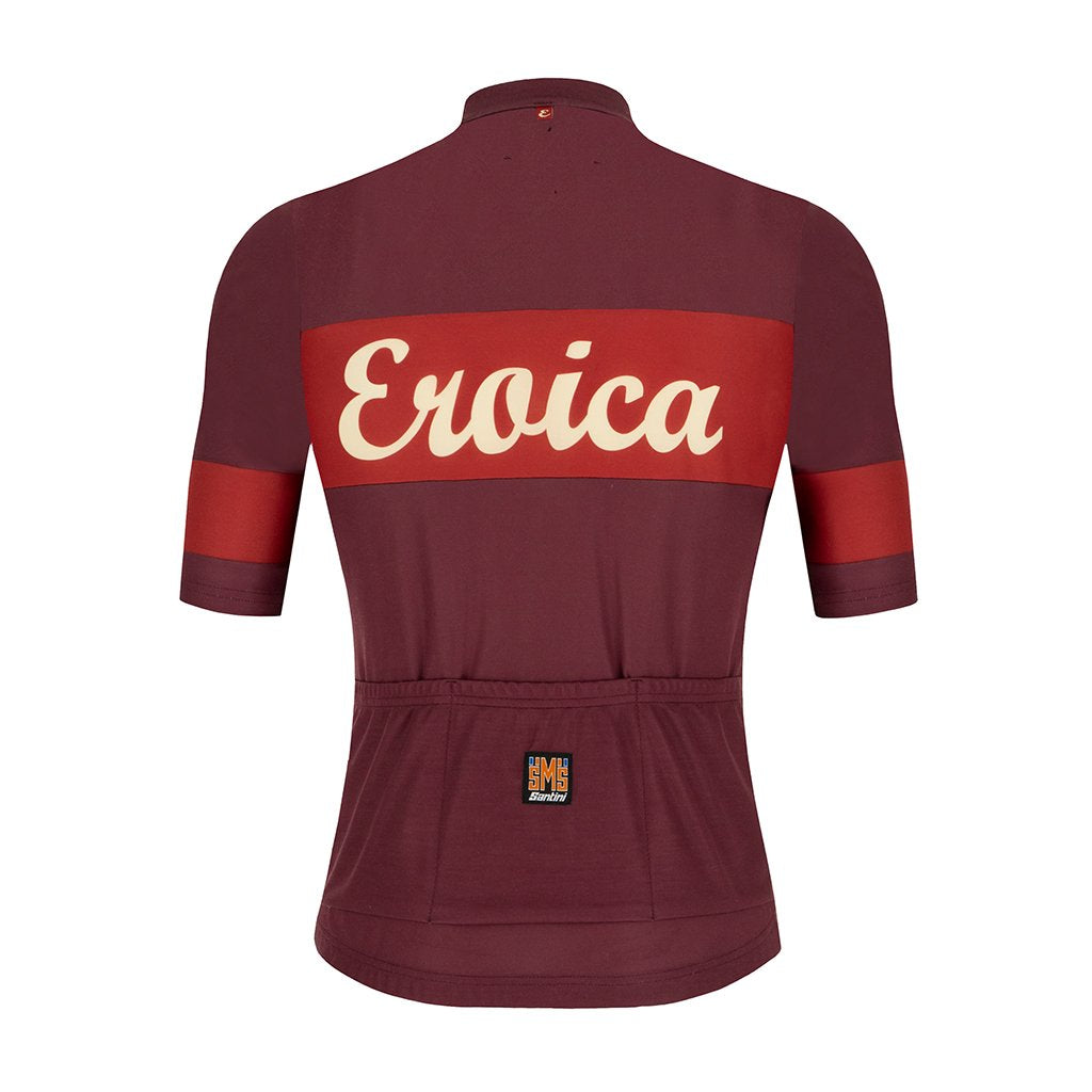 Santini Eroica Ruby Wool Jersey - Bordeaux - Cyclop.in