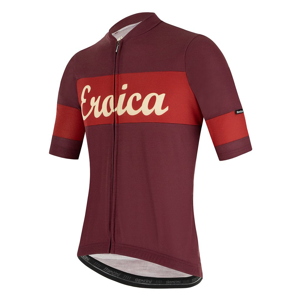 Santini Eroica Ruby Wool Jersey - Bordeaux - Cyclop.in