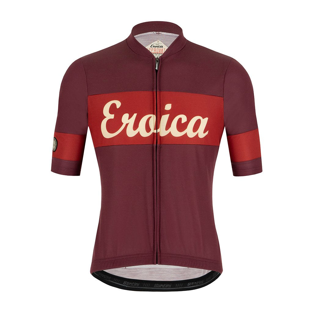 Santini Eroica Ruby Wool Jersey - Bordeaux - Cyclop.in