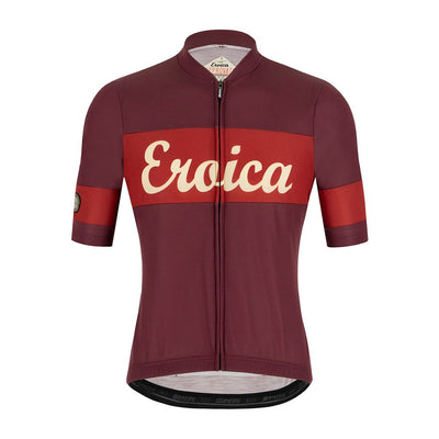 Santini Eroica Ruby Wool Jersey - Bordeaux - Cyclop.in