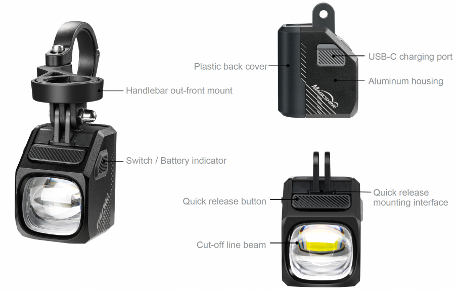 Magicshine EVO 1700 Underneath Mounted 1700 Lumens Front Light - Black - Cyclop.in