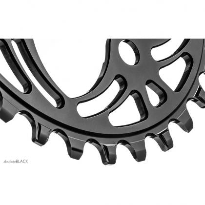 Absolute Oval MTB Chainring 1X Shimano 104 BCD - Black - Cyclop.in