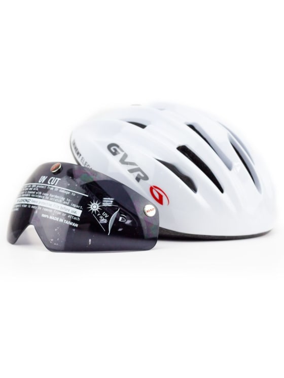 GVR 203V Solid Adult Helmet - White - Cyclop.in