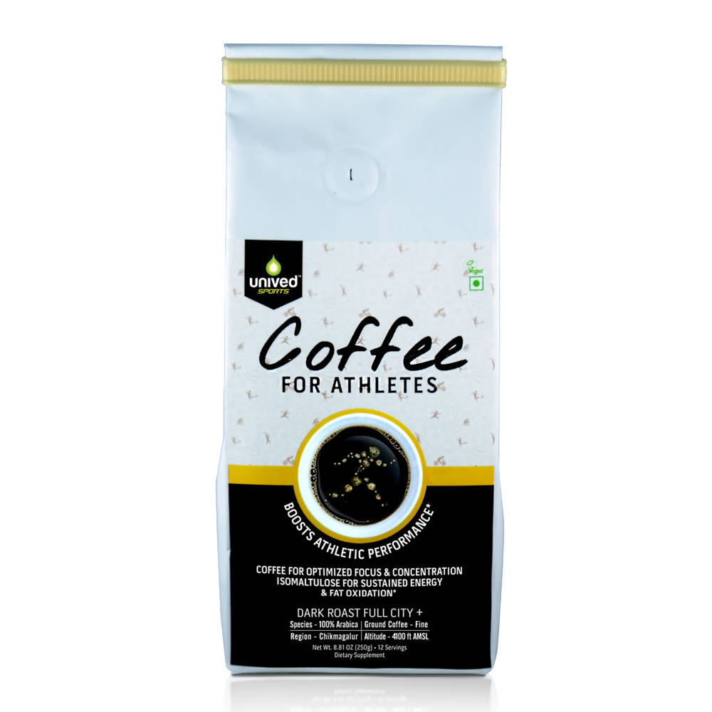 Unived Sports Coffee for Athletes, Dark Roast Finely Ground, 250g - Cyclop.in