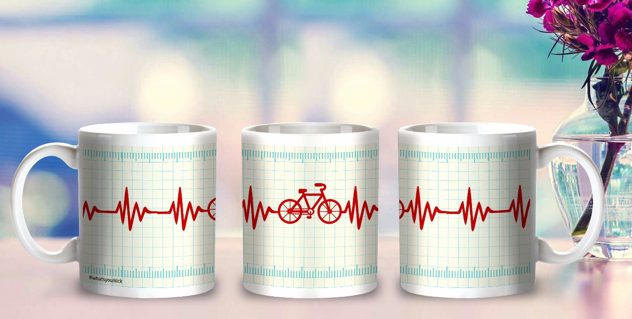 Cycling Inspired Coffee Mug - Heart Beat - Cyclop.in
