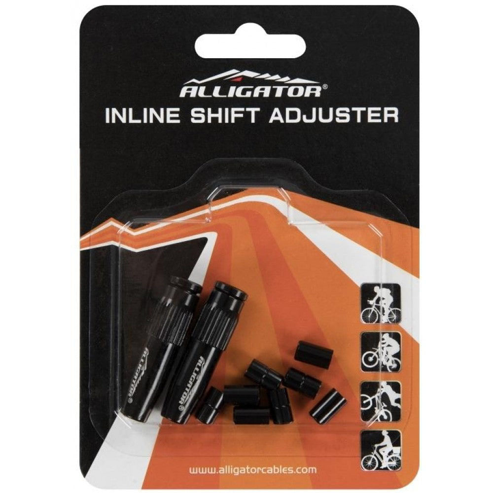 Alligator Gear Housing Bullet Inline Adjuster 2Pcs & 8 Ferrules - Black - LY-IA02BK-DIY - Cyclop.in