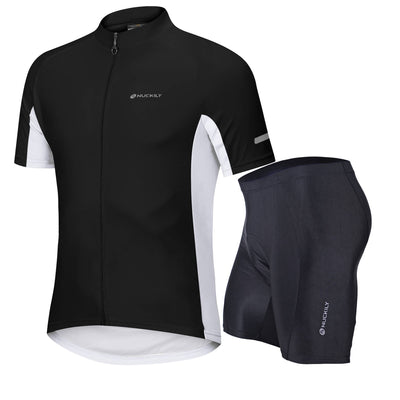 Nuckily MG043 NS355 Half Jersey And Shorts Set - Black - Cyclop.in