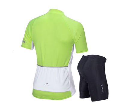 Nuckily MG043 NS355 Half Jersey And Shorts Set - Green - Cyclop.in