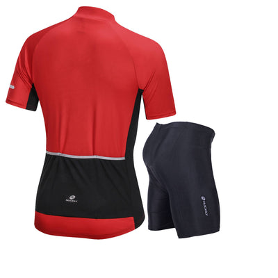Nuckily MG043 NS355 Half Jersey And Shorts Set - Red - Cyclop.in