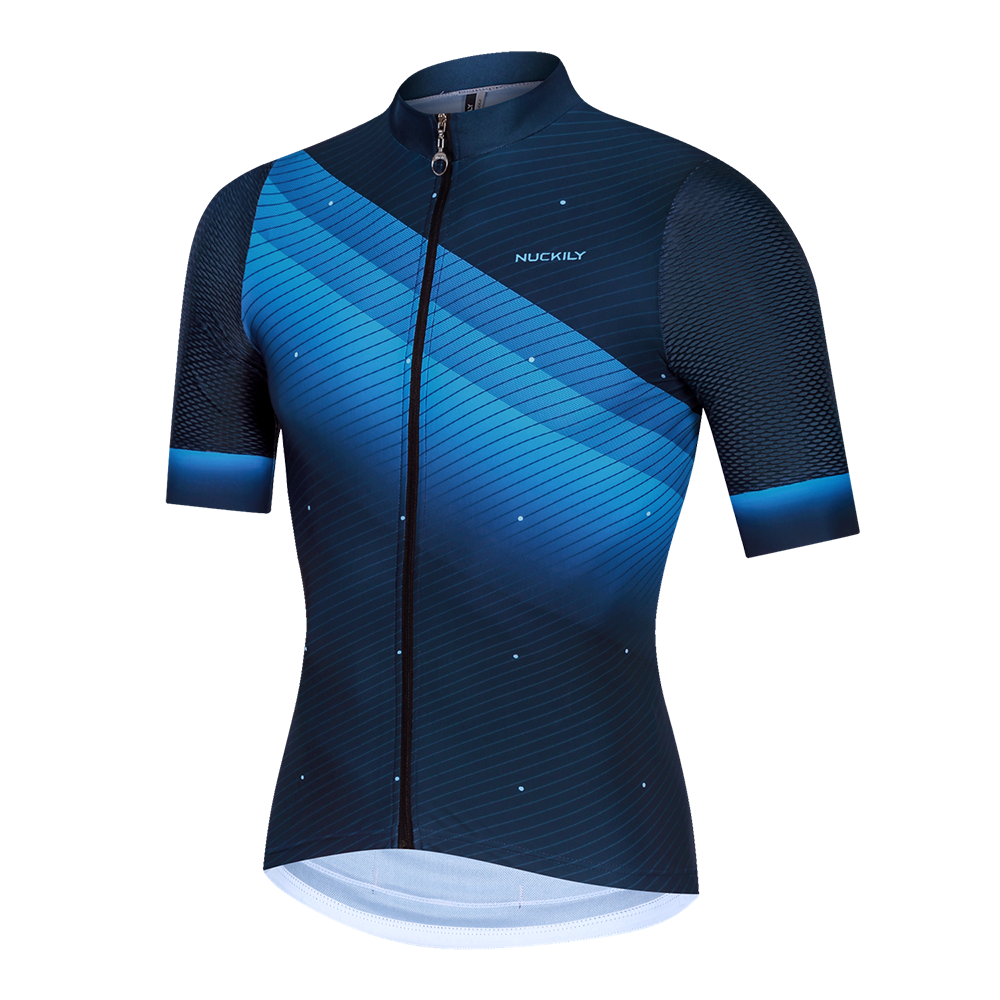 Nuckily MG045 Short Sleeve Cycling Jersey - Blue - Cyclop.in