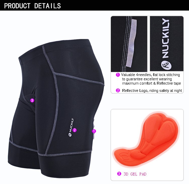 Nuckily NS361 Gel Padded Cycling Shorts - Cyclop.in