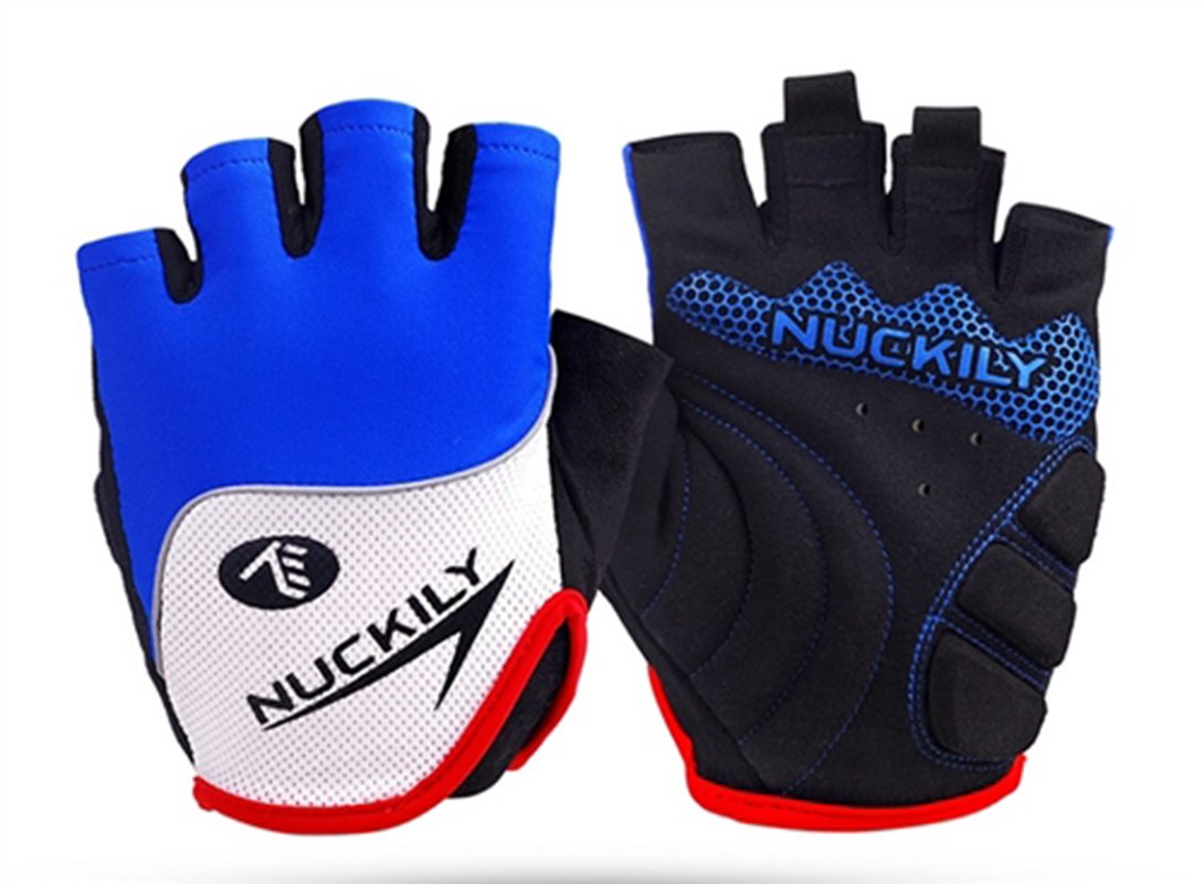 Nuckily Mycycology Half Finger Cycling Biking Motorbike Gloves - Blue - Cyclop.in