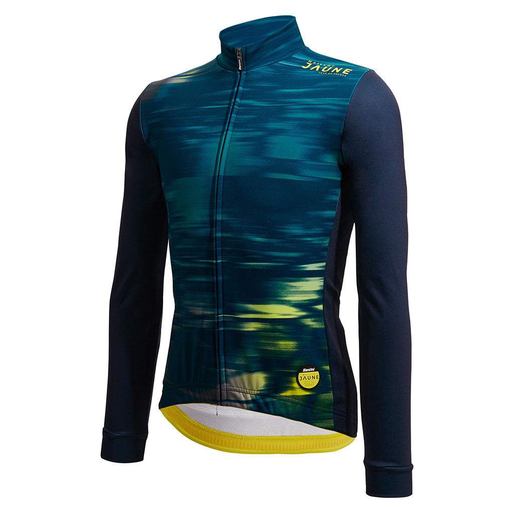 Santini Tour De France LM Jaune Long Sleeve Jersey - Print - Cyclop.in