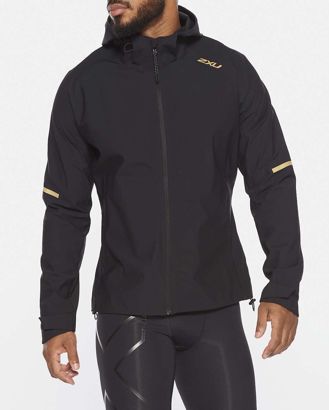 2XU GHST WP Reflective Jacket - Black/Gold - Cyclop.in