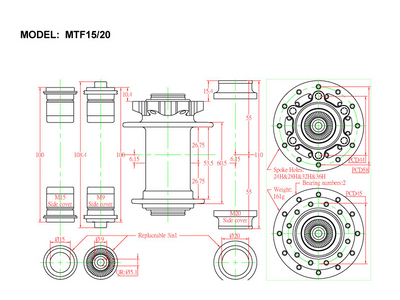 Bitex MTF15/20 Front Hub - Cyclop.in