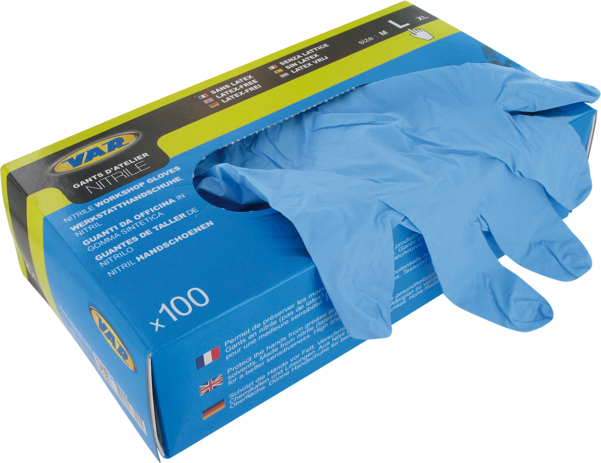 VAR Box of 100 Nitrile Mechanic Technician Gloves - Cyclop.in